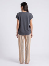 Ensemble Pyjama Femme Graphique Marine & Pantalon Rayé