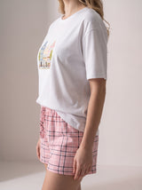 Ensemble Pyjama Femme Maison & Short Rose - Douceur Coton