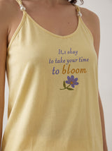 Ensemble Pyjama Femme Summer Jaune & Short Fleuri