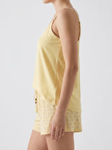 Ensemble Pyjama Femme Summer Jaune & Short Fleuri