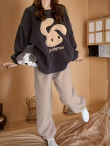 Pyjama en molleton corail pour femmes