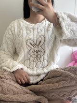 Pyjama d'hiver en molleton corail pour femmes