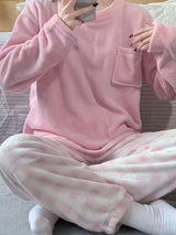 Ensemble Pyjama en Velours Chaud d'Hiver