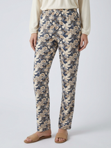 Ensemble Pyjama Femme Noir à Encolure Ornementale & Pantalon Imprimé