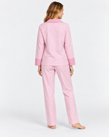 Ensemble Pyjama Femme Rose à Rayures et Cœurs – Chemise & Pantalon
