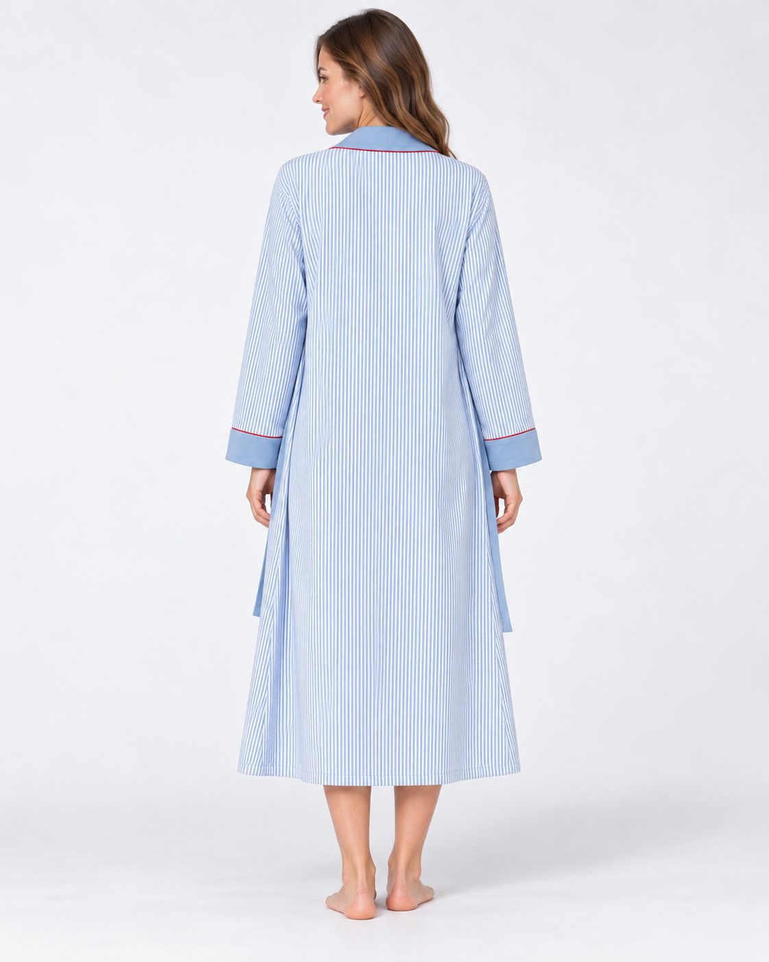 Ensemble Chemise de Nuit et Robe de Chambre Bleu – Cœur - vue de dos