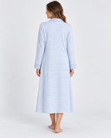 Ensemble Chemise de Nuit et Robe de Chambre – Bleu Rayé - vue de dos