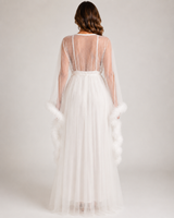 Ensemble Nuit de Mariée Long Blanc à Détails Scintillants – détails et finitions, pyjama femme Allure Maroc