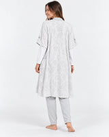 Ensemble Pyjama 3 Pièces Femme avec Kimono – Gris - vue de dos