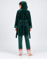 Ensemble Pyjama 3 Pièces Femme Vert Sapin – Motif Hiver - vue de dos