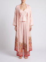 Ensemble Pyjama Femme 3 Pièces Rose Imprimé - Kimono, Caraco & Pantalon – vue principale, pyjama femme Allure Maroc