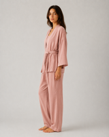 Ensemble Pyjama Femme 3 Pièces Taupe – coupe et style, pyjama femme Allure Maroc
