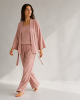 Ensemble Pyjama Femme 3 Pièces Taupe – détails et finitions, pyjama femme Allure Maroc