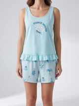 Ensemble Pyjama Femme Aqua Volanté & Short Étoiles de Mer – vue principale, pyjama femme Allure Maroc