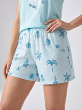Ensemble Pyjama Femme Aqua Volanté & Short Étoiles de Mer – motif et coloris, pyjama femme Allure Maroc