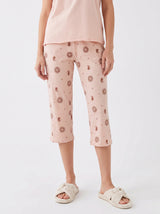 Ensemble Pyjama Femme Beige Fruta & Pantacourt Rose Imprimé – détails et finitions, pyjama femme Allure Maroc