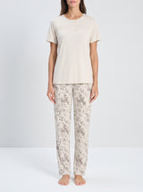 Ensemble Pyjama Femme Blanc & Pantalon Floral Gris – vue principale, pyjama femme Allure Maroc
