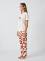 Ensemble Pyjama Femme Blanc Palmier & Pantalon Patchwork – présentation du modèle, pyjama femme Allure Maroc
