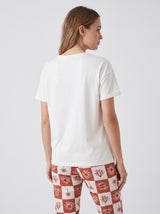Ensemble Pyjama Femme Blanc Palmier & Pantalon Patchwork – coupe et style, pyjama femme Allure Maroc