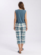 Ensemble Pyjama Femme Bleu & Pantacourt Carreaux – présentation du modèle, pyjama femme Allure Maroc