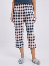 Ensemble Pyjama Femme Bleu Pétrole & Pantacourt Carreaux – détails et finitions, pyjama femme Allure Maroc