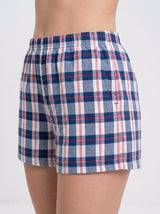 Ensemble Pyjama Femme Bleu Pétrole & Short Carreaux – coupe et style, pyjama femme Allure Maroc