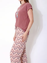 Ensemble Pyjama Femme Bordeaux & Pantalon Chevron – coupe et style, pyjama femme Allure Maroc