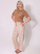 Ensemble Pyjama Femme Caramel & Pantalon Fleuri – vue principale, pyjama femme Allure Maroc