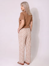 Ensemble Pyjama Femme Caramel & Pantalon Fleuri – détails et finitions, pyjama femme Allure Maroc