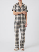Ensemble Pyjama Femme Carreaux Gris - Chemise & Pantalon – vue principale, pyjama femme Allure Maroc