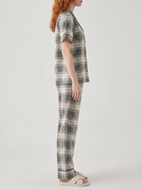 Ensemble Pyjama Femme Carreaux Gris - Chemise & Pantalon – présentation du modèle, pyjama femme Allure Maroc