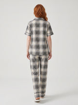Ensemble Pyjama Femme Carreaux Gris - Chemise & Pantalon – coupe et style, pyjama femme Allure Maroc