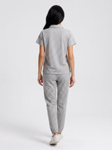 Ensemble Pyjama Femme Carreaux Gris - Chemise & Short – coupe et style, pyjama femme Allure Maroc