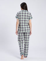 Ensemble Pyjama Femme Carreaux Vert - Chemise & Pantalon – présentation du modèle, pyjama femme Allure Maroc