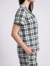 Ensemble Pyjama Femme Carreaux Vert - Chemise & Pantalon – coupe et style, pyjama femme Allure Maroc