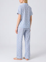 Ensemble Pyjama Femme Chemise Florale Bleu Ciel & Pantalon – motif et coloris, pyjama femme Allure Maroc