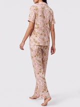 Ensemble Pyjama Femme Chemise Florale Rose & Pantalon – détails et finitions, pyjama femme Allure Maroc