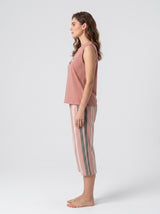 Ensemble Pyjama Femme Cygne Rose Poudré & Pantacourt Rayé – présentation du modèle, pyjama femme Allure Maroc