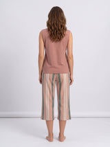 Ensemble Pyjama Femme Cygne Rose Poudré & Pantacourt Rayé – coupe et style, pyjama femme Allure Maroc