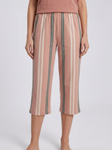 Ensemble Pyjama Femme Cygne Rose Poudré & Pantacourt Rayé – détails et finitions, pyjama femme Allure Maroc