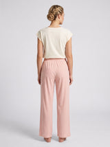 Ensemble Pyjama Femme Écru Athletic & Pantalon Rayé Rose – coupe et style, pyjama femme Allure Maroc