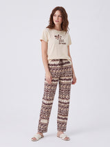 Ensemble Pyjama Femme Écru & Pantalon Ethnique – détails et finitions, pyjama femme Allure Maroc