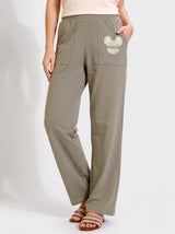 Ensemble Pyjama Femme Écru & Pantalon Kaki Imprimé – détails et finitions, pyjama femme Allure Maroc