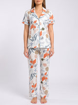 Ensemble Pyjama Femme Fleurs Tropicales - Chemise & Pantalon – vue principale, pyjama femme Allure Maroc