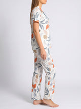 Ensemble Pyjama Femme Fleurs Tropicales - Chemise & Pantalon – coupe et style, pyjama femme Allure Maroc