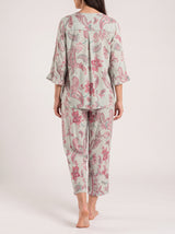 Ensemble Pyjama Femme Floral Rose - Chemise & Pantalon – présentation du modèle, pyjama femme Allure Maroc