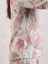 Ensemble Pyjama Femme Floral Rose - Chemise & Pantalon – motif et coloris, pyjama femme Allure Maroc