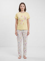 Ensemble Pyjama Femme Good Day Jaune & Pantalon Fleuri – vue principale, pyjama femme Allure Maroc