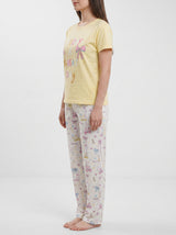 Ensemble Pyjama Femme Good Day Jaune & Pantalon Fleuri – présentation du modèle, pyjama femme Allure Maroc