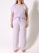 Ensemble Pyjama Femme Grande Taille Lilas & Pantalon Micro-Pois – vue principale, pyjama femme Allure Maroc
